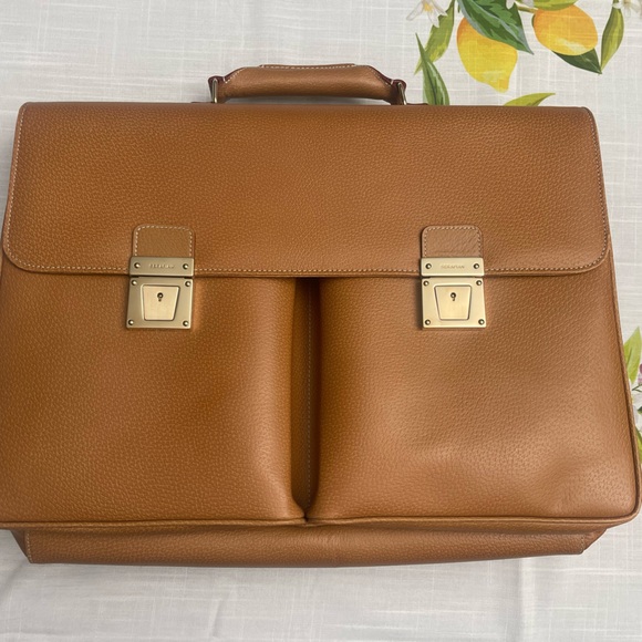Brand new never used Serapian Milano Slim briefcase. Color Tobaco. - Picture 9 of 15